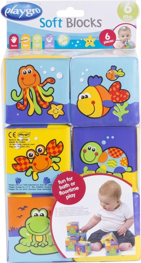 Playgro Zachte Blokken - Badspeelgoed - Badblokken - Set Van 6 Stuks 2 Playgro Zachte Blokken - Badspeelgoed - Badblokken - Set Van 6 Stuks - Afbeelding 2
