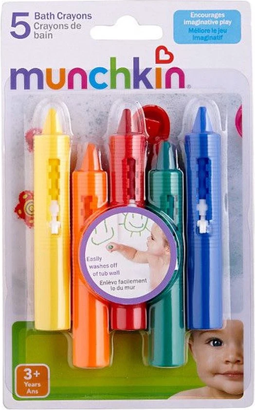 Munchkin Badspeelgoed - 5 Bath Crayons - Krijtjes Voor In Bad 2 Munchkin Badspeelgoed - 5 Bath Crayons - Krijtjes Voor In Bad - Afbeelding 2