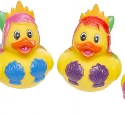 Merkloos 4x Badeend Zeemeerminnen Badspeelgoed 5 Cm - Speelgoed - Badspeeltjes - Badeendjes