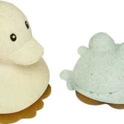 HEVEA Squeeze ’n Splash Badspeeltje - Eend & Kikker - Sand & Sage