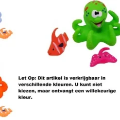 Eddy Toys- Badspeelgoed - Drijvende Octopus Met Zeevriendjes - 4 Delig
