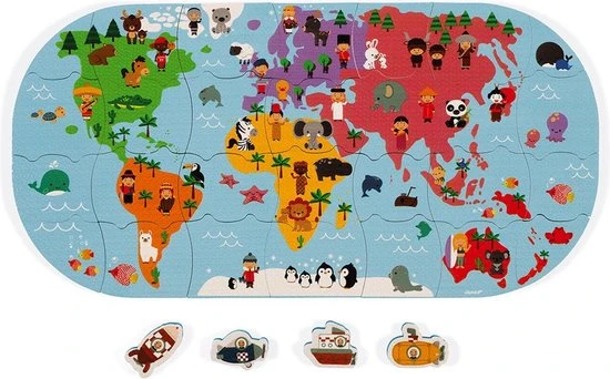 Janod - Badspeelgoed Wereldkaart 1 Janod - Badspeelgoed Wereldkaart