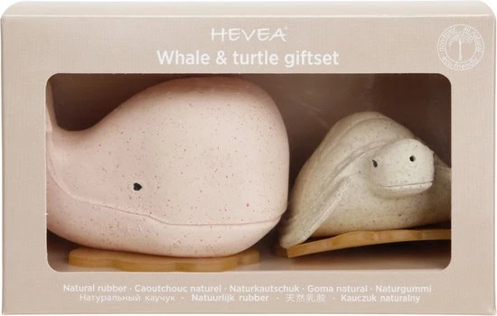 HEVEA Squeeze ’n Splash Badspeeltje - Walvis & Schildpad - Roze & Vanille 2 HEVEA Squeeze ’n Splash Badspeeltje - Walvis & Schildpad - Roze & Vanille - Afbeelding 2