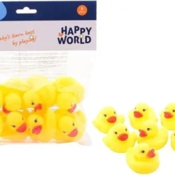 John Toys 80x Stuks Rubber Badeendjes Geel Van 6 Cm - Badspeelgoed Rubber Ducks