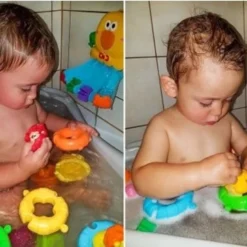 Ariko Badspeelgoed, Losse Dieren In Reddingsboei - Badeendje - Leeuw - Koe - Aap - Hond -Aanbiedingen badspeelgoed Winkel 550x363 5