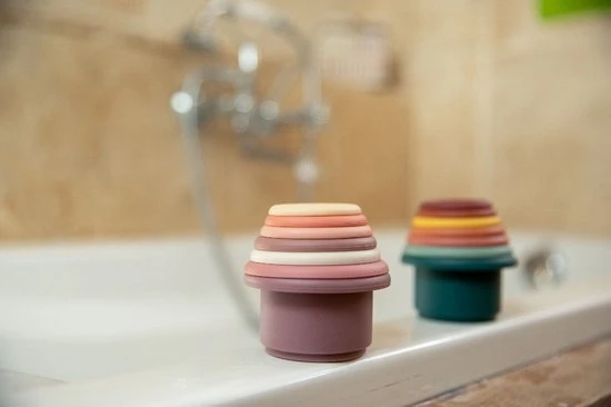 Bo Jungle B-Stacking Bath Lovely Pink Stapelbekers B900250 3 Bo Jungle B-Stacking Bath Lovely Pink Stapelbekers B900250 - Afbeelding 3