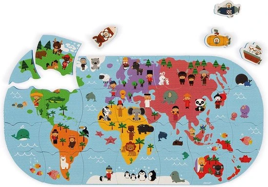 Janod - Badspeelgoed Wereldkaart 9 Janod - Badspeelgoed Wereldkaart - Afbeelding 9