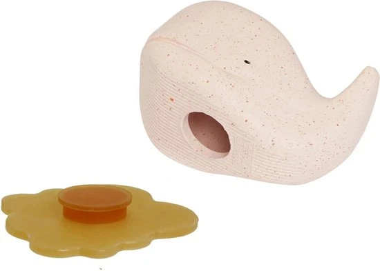 HEVEA Squeeze ’n Splash Badspeeltje - Walvis & Schildpad - Roze & Vanille 3 HEVEA Squeeze ’n Splash Badspeeltje - Walvis & Schildpad - Roze & Vanille - Afbeelding 3