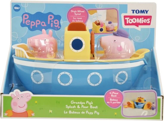 Tomy Peppa Pig - Opa Pig Spetter & Schenk Boot - Badspeelgoed 3 Tomy Peppa Pig - Opa Pig Spetter & Schenk Boot - Badspeelgoed - Afbeelding 3