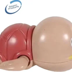 Simann Products Badspeeltje Schildpad - Opwindbaar Bad/Zwembadspeelgoed - Speelgoed Voor In Bad Of Zwembad - Roze