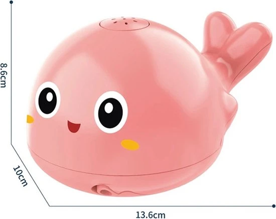 Femur® - Wally De Walvis - ROZE - Badspeelgoed - Badspeeltje - Lichtgevend - Sensor Fontein - Bad - Water - Zwembad - Baby - Peuter - Kleuter - LED - INCLUSIEF Batterijen 4 Femur® - Wally De Walvis - ROZE - Badspeelgoed - Badspeeltje - Lichtgevend - Sensor Fontein - Bad - Water - Zwembad - Baby - Peuter - Kleuter - LED - INCLUSIEF Batterijen - Afbeelding 4