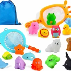 Allerion® Allerion Bad Squirt Speelgoed Set – 18-delig – Bath Squirters – Zeedieren – Inclusief Netjes En Opberg Tas