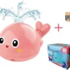 Femur® - Wally De Walvis - ROZE - Badspeelgoed - Badspeeltje - Lichtgevend - Sensor Fontein - Bad - Water - Zwembad - Baby - Peuter - Kleuter - LED - INCLUSIEF Batterijen