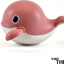 Van Theo® - Badspeeltje Walvis - Opwindbaar Badspeelgoed - Water Speelgoed Voor In Bad - Roze - Vanaf 1 Jaar