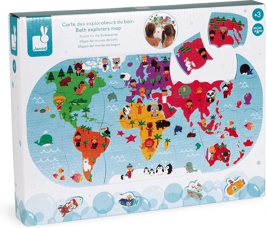 Janod - Badspeelgoed Wereldkaart 7 Janod - Badspeelgoed Wereldkaart - Afbeelding 7