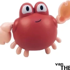 Van Theo® - Badspeeltje Krab - Opwindbaar Badspeelgoed - Water Speelgoed Voor In Bad - Rood - Vanaf 1 Jaar