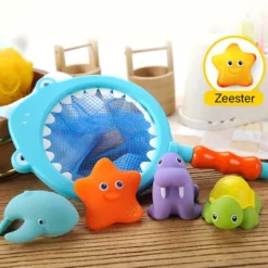 Happyshopper Visnetje Badspeelgoed Haai - Badspeeltjes - Water Speelgoed - Jongen - Meisje - Met Zeedieren -Aanbiedingen badspeelgoed Winkel 550x501 1