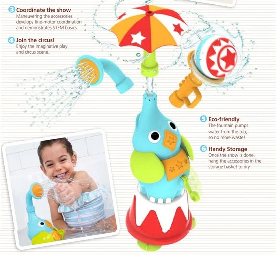 Yookidoo Badspeeltje Olifanten Circus Water Show Elefountain 3 Yookidoo Badspeeltje Olifanten Circus Water Show Elefountain - Afbeelding 3