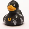 BUD Luxury Mini Pop Peace Duck Badeendje 6cm Van Budduck.com In Zwart En Wit