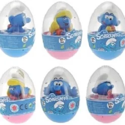 Plastoy 6 Smurfen Badspeeltjes In Plastic Ei Verpakt - Badspeelgoed - Rubber