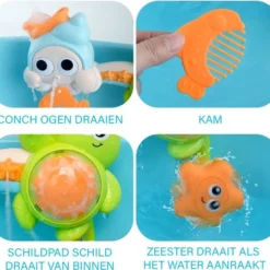 Happyshopper Sproeier Badspeelgoed Crab & Schildpad - Badspeeltjes - Water Speelgoed - Jongen - Meisje -Aanbiedingen badspeelgoed Winkel 550x516 2