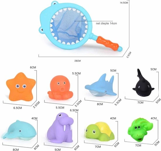 Allerion® Allerion Bad Squirt Speelgoed Set – 18-delig – Bath Squirters – Zeedieren – Inclusief Netjes En Opberg Tas 5 Allerion® Allerion Bad Squirt Speelgoed Set – 18-delig – Bath Squirters – Zeedieren – Inclusief Netjes En Opberg Tas - Afbeelding 5