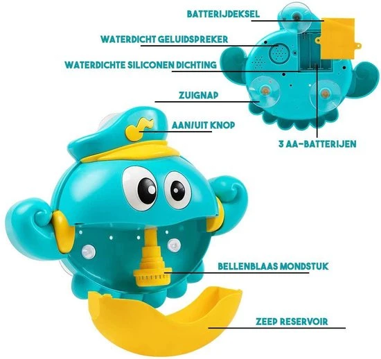 Bolgoods Badspeelgoed - Baby Speelgoed Vanaf 1 Jaar - Bellenblaas Met Muziek - Kinder Cadeautjes 6 Bolgoods Badspeelgoed - Baby Speelgoed Vanaf 1 Jaar - Bellenblaas Met Muziek - Kinder Cadeautjes - Afbeelding 6