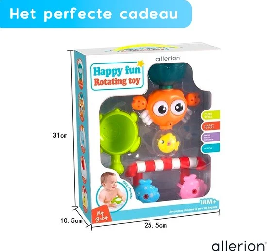 Allerion® Allerion Fontein Badspeelgoed – Vanaf 1 Jaar – Visjes, Krab En Schildpad – Met Zuignappen 4 Allerion® Allerion Fontein Badspeelgoed – Vanaf 1 Jaar – Visjes, Krab En Schildpad – Met Zuignappen - Afbeelding 4