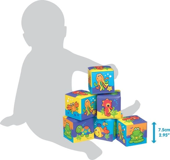 Playgro Zachte Blokken - Badspeelgoed - Badblokken - Set Van 6 Stuks 3 Playgro Zachte Blokken - Badspeelgoed - Badblokken - Set Van 6 Stuks - Afbeelding 3