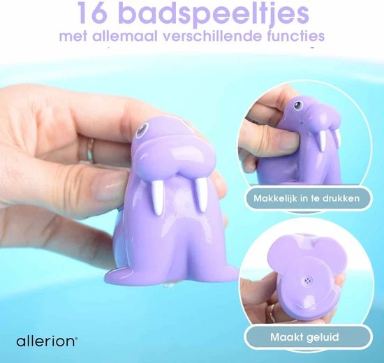 Allerion® Allerion Bad Squirt Speelgoed Set – 18-delig – Bath Squirters – Zeedieren – Inclusief Netjes En Opberg Tas 2 Allerion® Allerion Bad Squirt Speelgoed Set – 18-delig – Bath Squirters – Zeedieren – Inclusief Netjes En Opberg Tas - Afbeelding 2