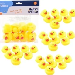 John Toys 40x Badeendjes Geel 6 Cm - Badspeelgoed Rubberen Eendjes Geel 40 Stuks