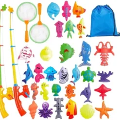 Allerion® Allerion Bad Vishengel Set – 34-delig – Badspeelgoed - Visjes Met Magneten