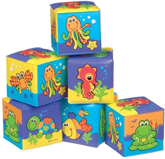 Playgro Zachte Blokken - Badspeelgoed - Badblokken - Set Van 6 Stuks 1 Playgro Zachte Blokken - Badspeelgoed - Badblokken - Set Van 6 Stuks