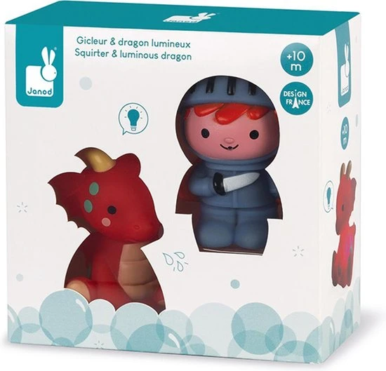 Janod Badspeelgoed - Spuitfiguur Ridder En Lichtgevende Draak 1 Janod Badspeelgoed - Spuitfiguur Ridder En Lichtgevende Draak