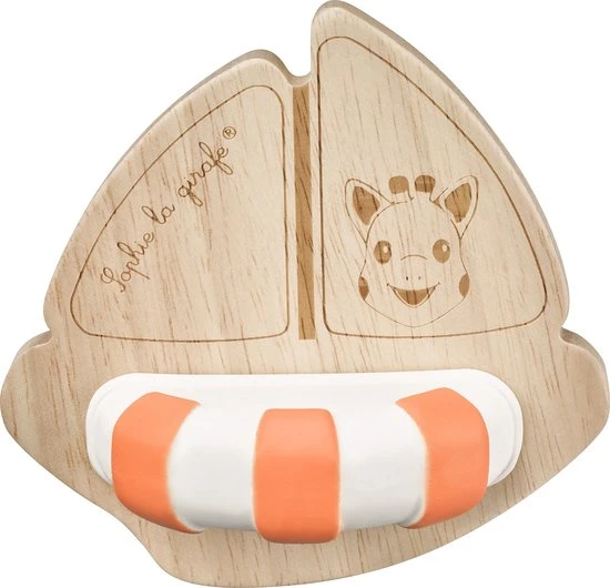 Sophie De Giraf - So Pure - Badbootje - Rubber En Hout 1 Sophie De Giraf - So Pure - Badbootje - Rubber En Hout