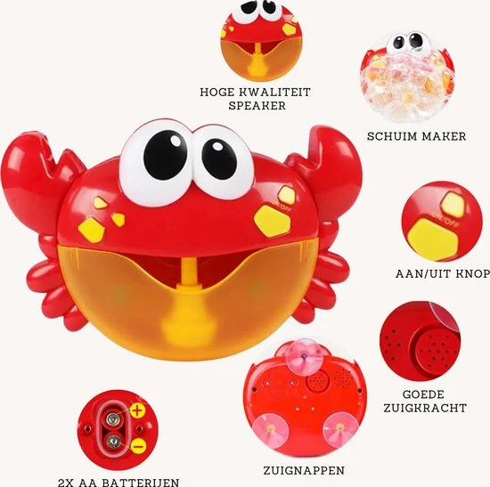All-Goods Badspeelgoed -Muzikale Krab Met Muziekjes En Zeepbellen - Badspeeltjes - Baby Speelgoed Voor In Bad - 6 All-Goods Badspeelgoed -Muzikale Krab Met Muziekjes En Zeepbellen - Badspeeltjes - Baby Speelgoed Voor In Bad - - Afbeelding 6