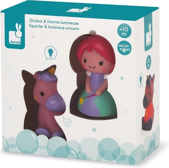 Janod Badspeelgoed - Spuitfiguur Prinses En Lichtgevende Eenhoorn 2 Janod Badspeelgoed - Spuitfiguur Prinses En Lichtgevende Eenhoorn - Afbeelding 2