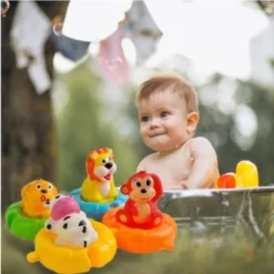 Ariko Badspeelgoed, Losse Dieren In Reddingsboei - Badeendje - Leeuw - Koe - Aap - Hond -Aanbiedingen badspeelgoed Winkel 550x549 16