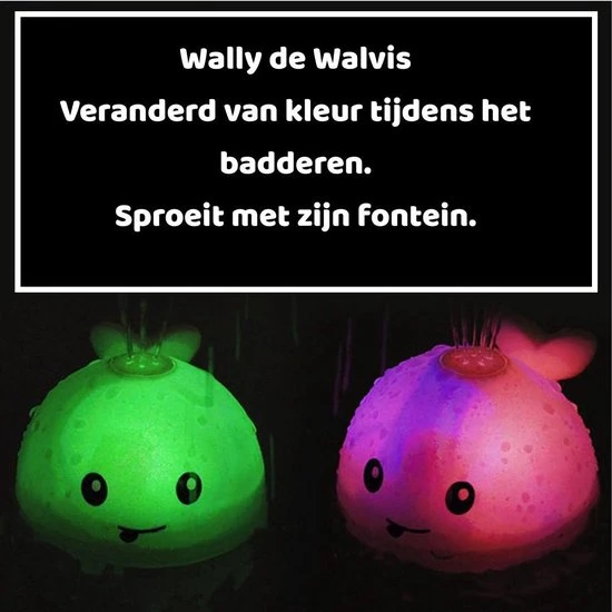 SEOS Shop ® Badspeelgoed | Lichtgevend | Sensor Fontein | Verschillende Kleuren Licht | Wally De Walvis (Grijs) 3 SEOS Shop ® Badspeelgoed | Lichtgevend | Sensor Fontein | Verschillende Kleuren Licht | Wally De Walvis (Grijs) - Afbeelding 3
