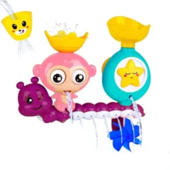 Allerion® Allerion Duo Fontein Badspeelgoed – Vanaf 1 Jaar – Rups En Aapje – Met Zuignappen