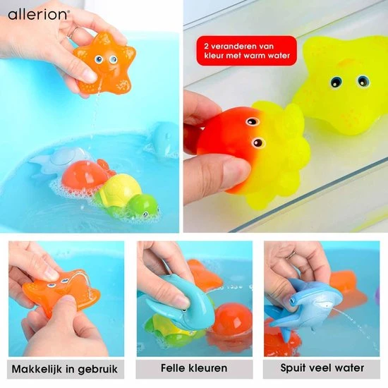 Allerion® Allerion Bad Squirt Speelgoed Set – 18-delig – Bath Squirters – Zeedieren – Inclusief Netjes En Opberg Tas 9 Allerion® Allerion Bad Squirt Speelgoed Set – 18-delig – Bath Squirters – Zeedieren – Inclusief Netjes En Opberg Tas - Afbeelding 9