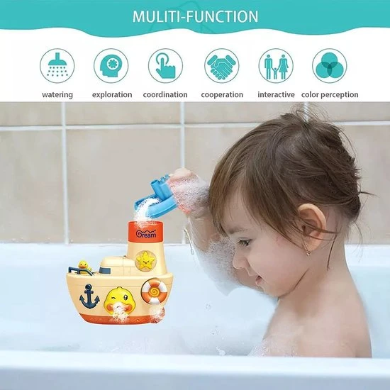 Happyshopper Badspeelgoed Boot - Badspeeltjes - Speelgoed - Jongens - Meisjes - Bubbel Boot - Kunststof - Beige 5 Happyshopper Badspeelgoed Boot - Badspeeltjes - Speelgoed - Jongens - Meisjes - Bubbel Boot - Kunststof - Beige - Afbeelding 5