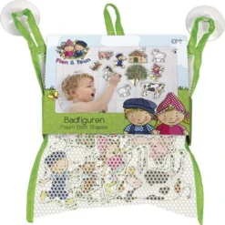 Bambolino Toys - Fien En Teun Foam Badfiguren - Educatief Badspeelgoed - Opbergnetje - Schoencadeautje Sinterklaas