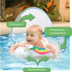Lightaling Baby Zwemband - Opblaasband Met Zonnescherm - Baby Float Tot 1 Jaar - Drijfband- Zwemring - Cadeau - Zomer - Vakantie -Aanbiedingen badspeelgoed Winkel 550x553