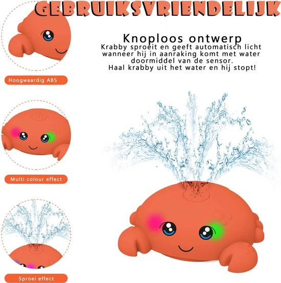 CJX Retail Krabby De Badkrab - Badspeelgoed - Baby Speelgoed 0 Jaar - Waterspeelgoed - Speelgoed 3 CJX Retail Krabby De Badkrab - Badspeelgoed - Baby Speelgoed 0 Jaar - Waterspeelgoed - Speelgoed - Afbeelding 3