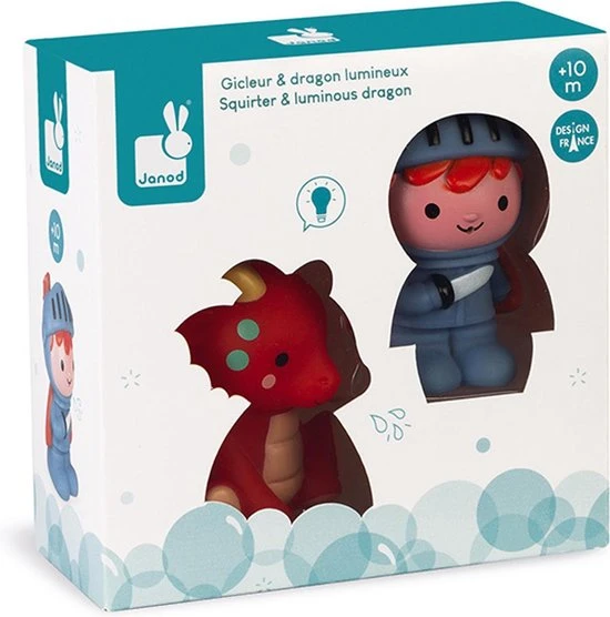 Janod Badspeelgoed - Spuitfiguur Ridder En Lichtgevende Draak 4 Janod Badspeelgoed - Spuitfiguur Ridder En Lichtgevende Draak - Afbeelding 4