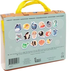 Petit Monkey - Zachte Badpuzzel Zee Dieren - Badspeelgoed - Geel -