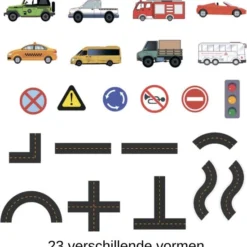 Baby Flow Badspeelgoed – Voertuigen – Verkeer - Auto – Brandweer – Taxi – Bus - Foam – 23 Stuks - 2 In 1 - Educatief Speelgoed - Inclusief Opbergnet Speelgoed Tas - Ver-jaadagscadeau Jongen – Meisje - 2 Jaar – 3 Jaar – 4 Jaar -Aanbiedingen badspeelgoed Winkel 550x567 1