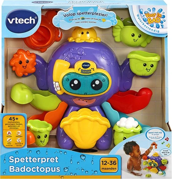 VTech Spetterpret Badoctopus - Badspeelgoed - Rustgevende Melodietjes - Gezonden Liedjes - 1 Tot 5 Jaar 2 VTech Spetterpret Badoctopus - Badspeelgoed - Rustgevende Melodietjes - Gezonden Liedjes - 1 Tot 5 Jaar - Afbeelding 2