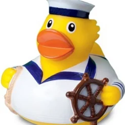 MBW Badeendjes Matroos Wit 8 Cm - Zeeman Speelgoed - Boot/varen/jacht/jachthaven/matrozen